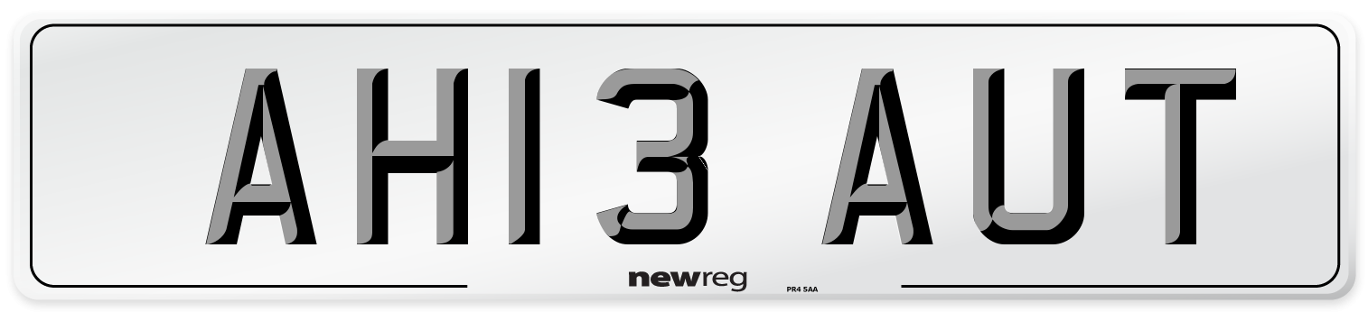 AH13 AUT Number Plate from New Reg